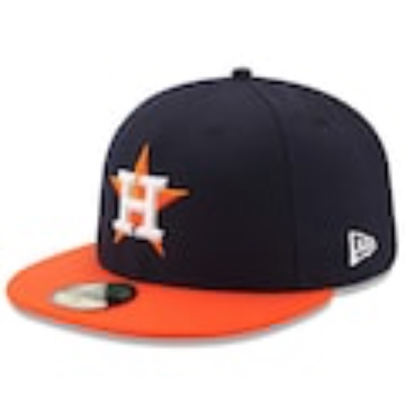 Houston Astros New Era 59FIFTY Navy Orange Low Profile Fitted Hat Size 7 3/4 - Picture 1 of 14
